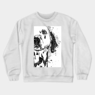 Black And White Half Faced Dalmatian Dog Crewneck Sweatshirt